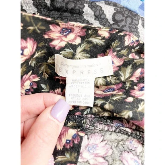 Express Floral Vintage 1990's Jumper Dress - Cottagecore Bohemian Retro Remix - Picture 8 of 8